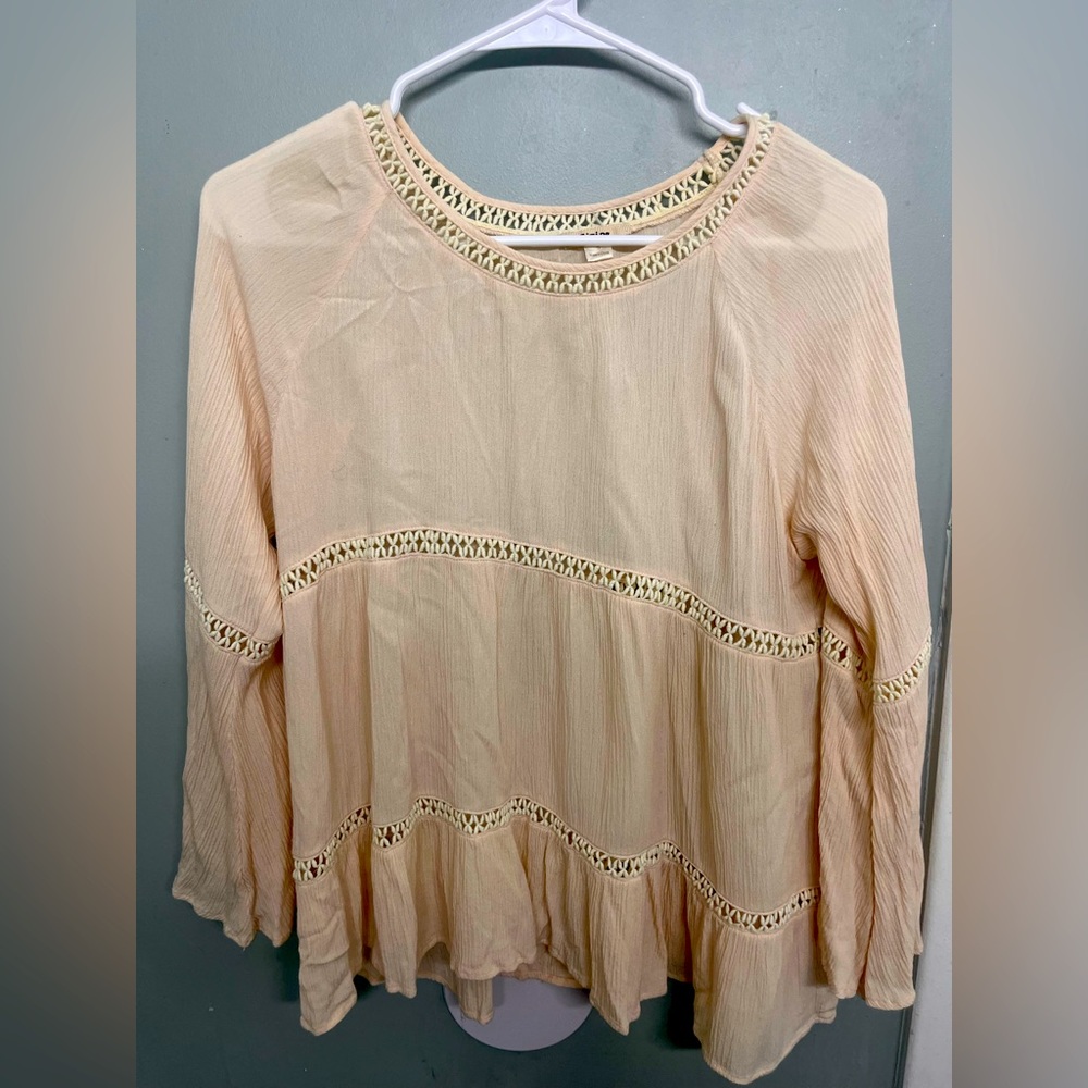 Boho blush pink top
